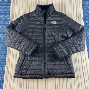 North Face Jacket Girls XL Black Quilted Full Zip Fleece Lined Winter Warm Coat - Picture 1 of 12
