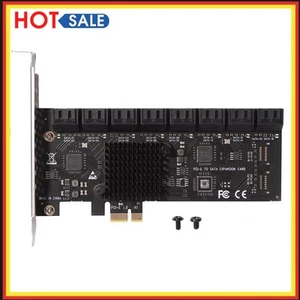 16 Port PCIE Erweiterungskarten-Controller PCIe X1 SATA3.0 Adapter 6 Gbit/s für - Afbeelding 1 van 9