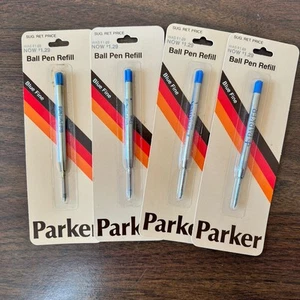 (4) NOS PARKER Ball Pen Refill Vintage Blue Fine Ink 30325 - Picture 1 of 6