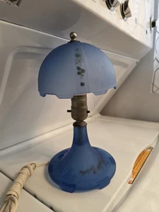 RARE Blue Houze Glass Lamp. Electric 11" Tall Great Condition.  - Picture 1 of 9