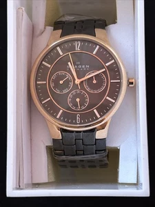 NEU - SKAGEN DENMARK GUNMETAL TONE BAND + ROSEGOLD DIAL + CHRONO UHR 331XLRXM - Bild 1 von 3