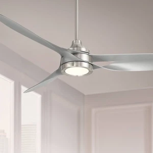 54" Casa Vieja Mystere Brushed Nickel Indoor/Outdoor LED Ceiling Fan - Picture 1 of 10