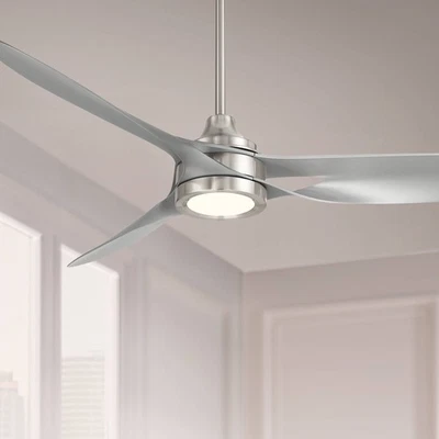 54" Casa Vieja Mystere Brushed Nickel Indoor/Outdoor LED Ceiling Fan - Image 1 of 4