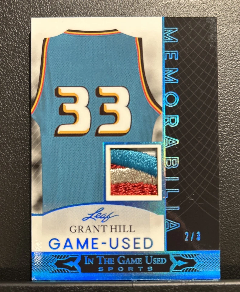 Camiseta deportiva Grant Hill 2024 Leaf In The Game usada reliquia azul platino holograma/3 Foto 1 de 3