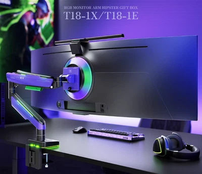 Humanex T18-1X (Purple) Gaming Monitor Stand RGB Lights - Image 1 of 4