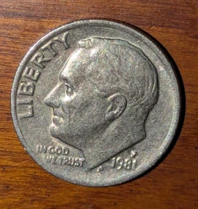 1981-P 10c Roosevelt Dime Error Double Filled P RPM Coin - Picture 1 of 6