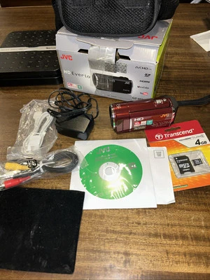 Open Box - JVC Everio GZ-HM30 GZ-HM30BU HD Camcorder - RED - 046838045363 - Image 1 of 4
