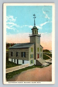 Vintage Old Mission Church Mackinac Island Michigan Postcard 1924 - Picture 1 of 2