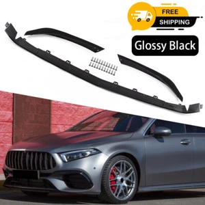 Front Bumper Splitter Spoiler Lip For Benz A Class W177 A45 A45S 2019-2023 2022 - Picture 1 of 13