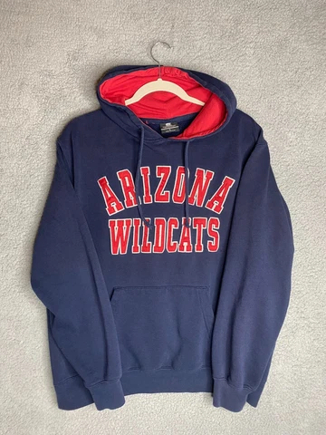 U of A Hoodie Mens Large Blue Arizona Wildcats Long Sleeve W/ Logo Cover