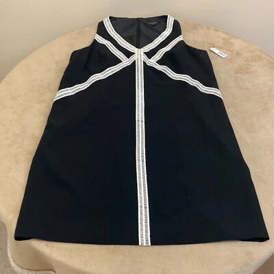 Vestido recto Kelly & Diane para mujer negro bordado cuello en V sin mangas talla 16 Foto 1 de 4