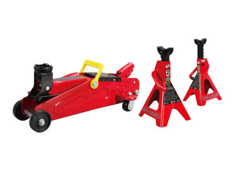 T82001M Torin 2-ton Hydraulic Trolley Floor Jack Combo with 2-ton Jack Stands - Image 1 of 1