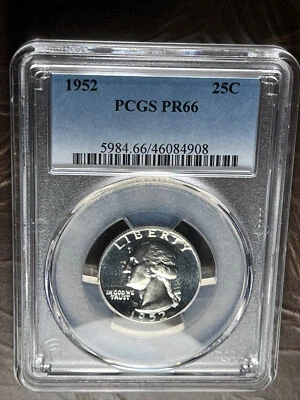 1952 Proof Washington Quarter PCGS PR 66 - Image 1 of 4