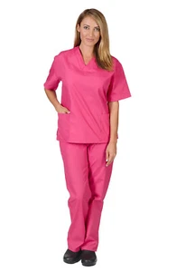 NATURAL UNIFORMS Medical Nursing Scrub Set Men Women Unisex Top Pants Hospital - Picture 1 of 17