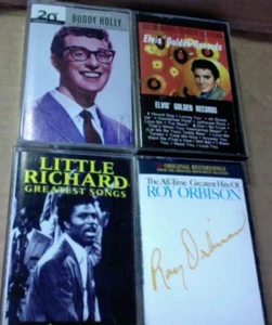 4 CASSETTE Buddy Holly Elvis Presley Golden records Little Richard Roy Orbison - Picture 1 of 7