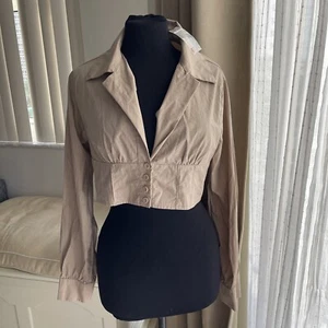 Nuevo sin etiquetas HYFVE Corbata en la Espalda Tostado Top Corto L - Imagen 1 de 7