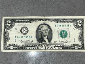 1976 2 dollar bill E Serial # - Picture 1 of 2