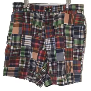 346 Brooks Brothers taglia 38 pantaloncino 100% cotone Madras patchwork a quadri uomo India - Foto 1 di 10