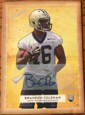 2014 Topps Turkey Red Autographs Brandon Coleman #97 New Orleans Saints - Image 1 of 2