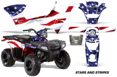 Graphic Decals Stickers For Polaris Sportsman 90/110 2007-2023 STARSSTRIPES - Image 1 of 3