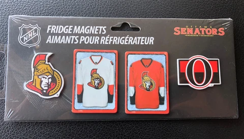 Ottawa Senators NHL Hockey Fridge Magnet Set Cover