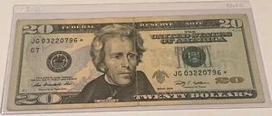 US Fancy Star Error Note Serial Twenty Dollar Replacement Duplicate Ink Fed $20 - Picture 1 of 2