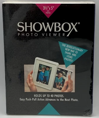 Vintage 1991 Burnes SHOWBOX Photo Viewer  3 1/2" x 5" Holds 40 Photos New SEALED - Image 1 of 4