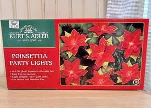 Weihnachtsbeleuchtung Weihnachtsstern Set rote Blumen Urlaub LED Kurt Adler Vintage Neu in OVP - Bild 1 von 9