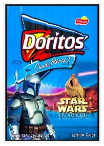 NEVER USED Star Wars Ep II Jango Fett 2002 Frito-Lay Bag FRAMEABLE Mandalorian - Picture 1 of 2