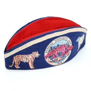 Sombrero de Fieltro Parque Zoológico de Detroit 1949 Wolverine Tigre Oso Polar Zoológico Gorra - Imagen 1 de 11