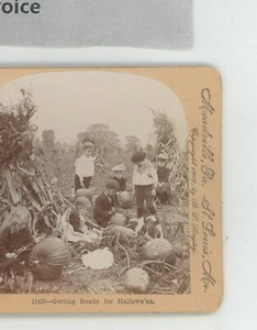 Getting Ready For Halloween Keystone Stereoview - Picture 1 of 2