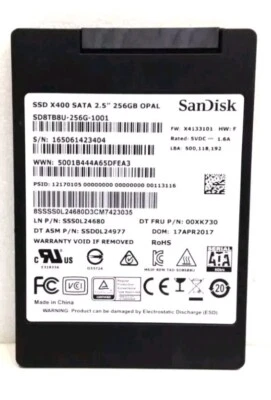 Sandisk SD8TB8U-256G-1001 X400 256GB 2.5 7mm SATA  SSD. #Y809 - Image 1 of 3