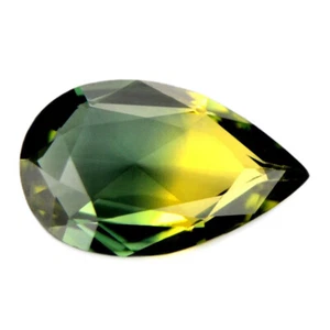 Certified Natural Flawless Bicolor Sapphire 0.50ct IF Clarity Rose Cut Pear - Picture 1 of 3