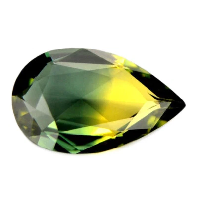 Zafiro bicolor impecable natural certificado 0,50 quilates IF Clarity pera corte rosa  Foto 1 de 3