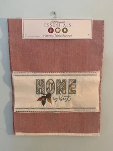 Entertaining Essentials Harvest Table Runner Embroidered "Home Is Best" Autumn - Picture 1 of 2