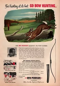 Pubblicità originale Ben Pearson modello 954 1956 arco ricurvo coniglio colore - Foto 1 di 1