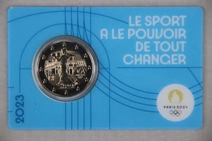FRANCIA / FRANCIA_2 euros 2023_Juegos Olímpicos 2024_tarjeta azul_bi-metal_suelta - Imagen 1 de 3