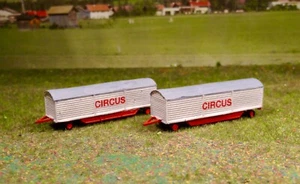 2 Circuswagen Kirmeswagen Packwagen KRONE Spur N 1:160 3D-Druck neutral fertig - Bild 1 von 2