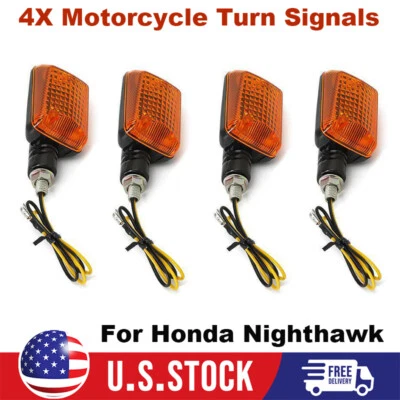 For Honda Nighthawk 4X Motorcycle Turn Signals 250 650 750 Shadow VT750 VT1100 - Image 1 of 4