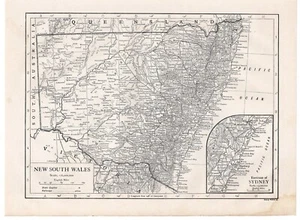 NEW SOUTH WALES - Australia Sydney Environs 1911 Original Antique Map w Video - Picture 1 of 2