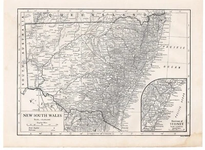 NEW SOUTH WALES - Australia Sydney Environs 1911 Original Antique Map w Video - Image 1 of 2