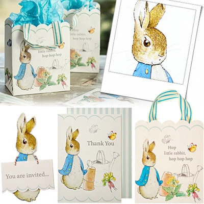 PETER RABBIT PARTY INVITATION THANK YOU CARD Kids Birthday Christening Easter - Image 1 of 3