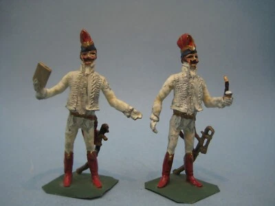 PLOMB-FIGURINES D'ART-STADDEN OU HINTON- 2 HUSSARDS - Photo 1/3