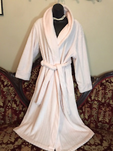 Oscar De La Renta Womens Pink Long Bathrobe Robe Plush Super Cozy SZ S/M