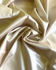 Satin Champagne Beige Fabric Shiny Silky By The Yard 58" wide - Picture 1 of 2