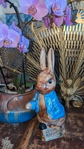 Vintage große Peter Hase Figur blauer Mantel Beatrix Potter Figur skurril - Bild 1 von 22
