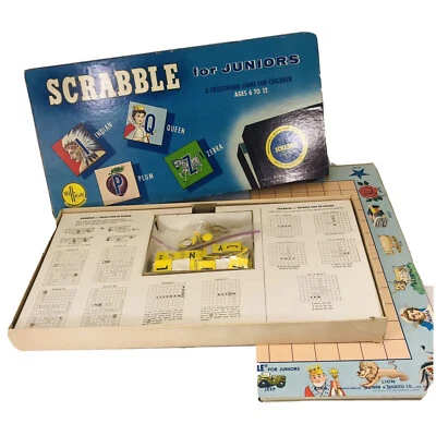 Scrabble for Juniors Crossword Game for Children 1958 Selchow & Righter Complete - Image 1 of 4