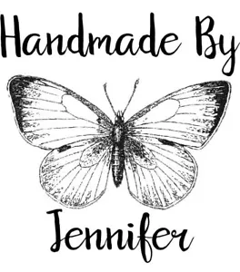 Personalised Stamp - Handmade By: Vintage Butterfly 25x29mm - Picture 1 of 1