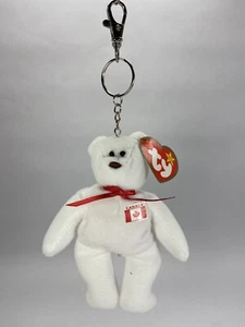 Ty Beanie Baby Maple Bear White Canada 4" Custom Made Keychain / Backpack Clip - Picture 1 of 8