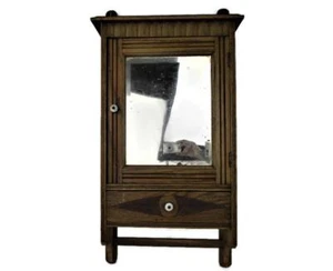 Art Deco Kitchen Apothecary Medicine Bathroom Wall Cabinet Beveled Glass Mirror - Picture 1 of 7